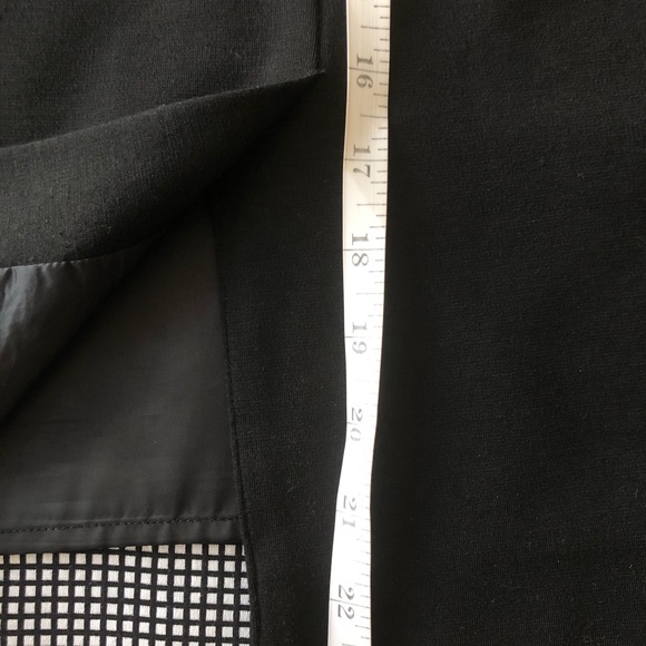 Olsen Europe Black Pencil Skirt Black And White Checkered Middle Panel Size 8 - Picture 11 of 15